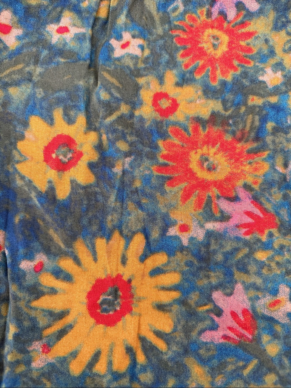 Natural Life Smocked Waist Floral Mini Skirt Boho Teal size S - Picture 8 of 10